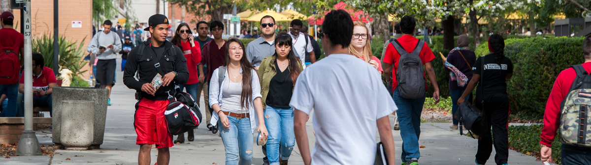 students walk to class 