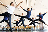 Students dancing in a classroom.
