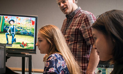 Students learn editing.
